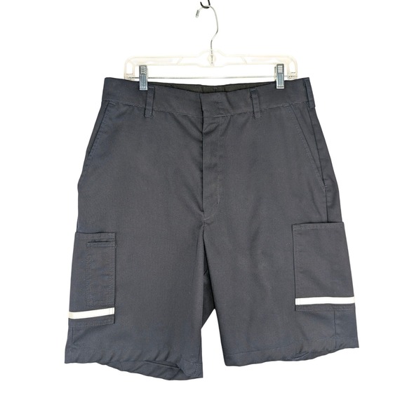 FedEx Cargo Shorts Mens 34 Navy Blue Reflective Stripe Stan Herman Workwear